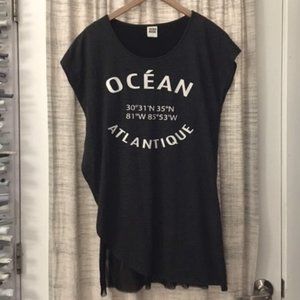 NWOT Catch of the Day Asymmetrical Jersey and Fishnet Lined Top